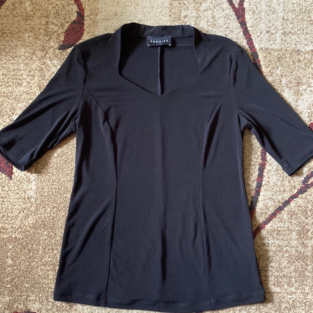 Premise - Black V-Neck Top